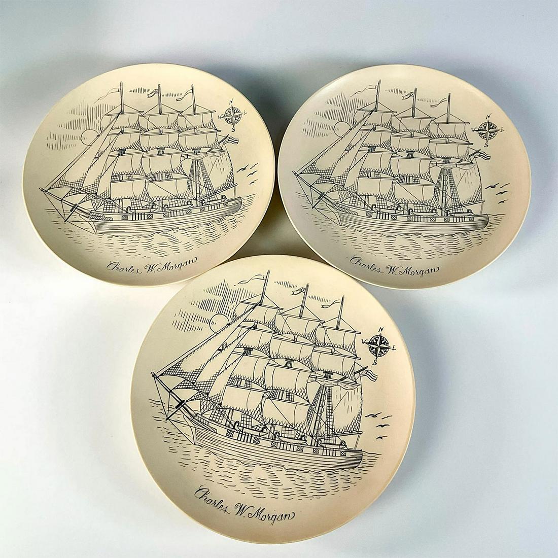 3pc First Edition Viking Acrylic Plates, Charles W. Morgan (1 of 2)