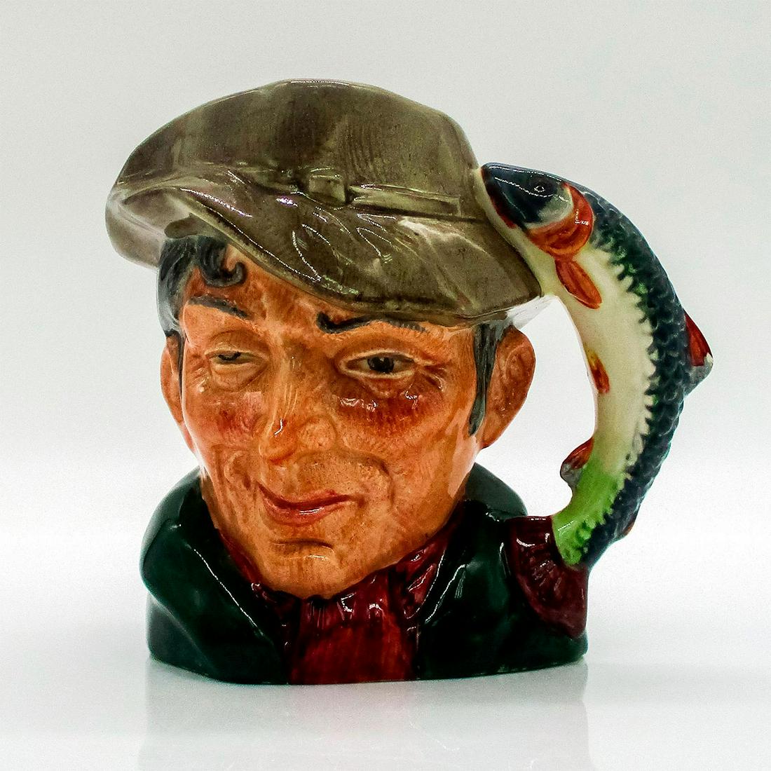Poacher D6464 - Small - Royal Doulton Character Jug: Variation One. Green coat; red scarf; light brown hat. Royal Doulton backstamp. Artist: Max Henk Issued: 1957 - 1995 Dimensions: 4"H Manufacturer: Royal Doulton Country of Origin: England