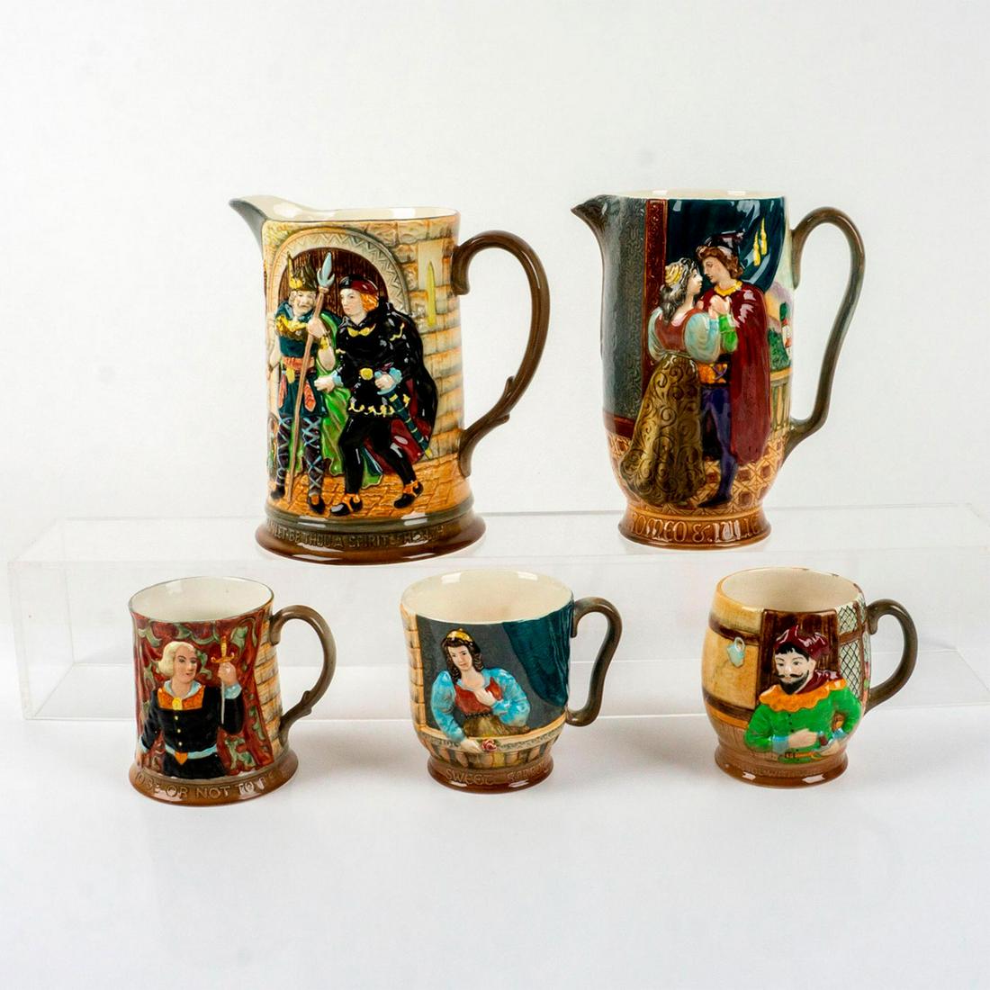 5pc Beswick Pitchers and Mugs, Shakespeare Scenes (1 of 3)