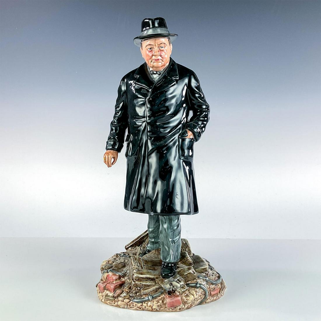 Royal Doulton Figure, Winston S. Churchill HN3433: Limited edition figure. Part of Men of History series. Royal Doulton backstamp. Artist: Alan Maslankowski Issued: 1993 Dimensions: 5.75"L x 4.75"W x 12.25"H Edition Number: 141/5000 Manufacturer: Roy