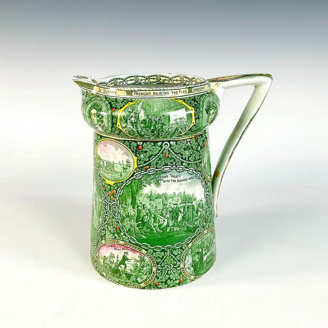 Antique Staffordshire Pitcher, Discovery of America 1492 (1 of 2)