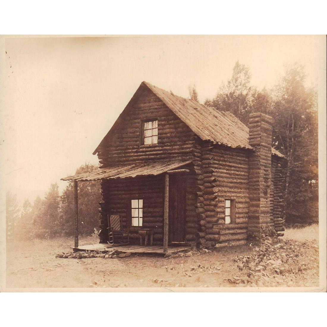Original Monochrome Photograph, Early Log Cabin (1 of 1)