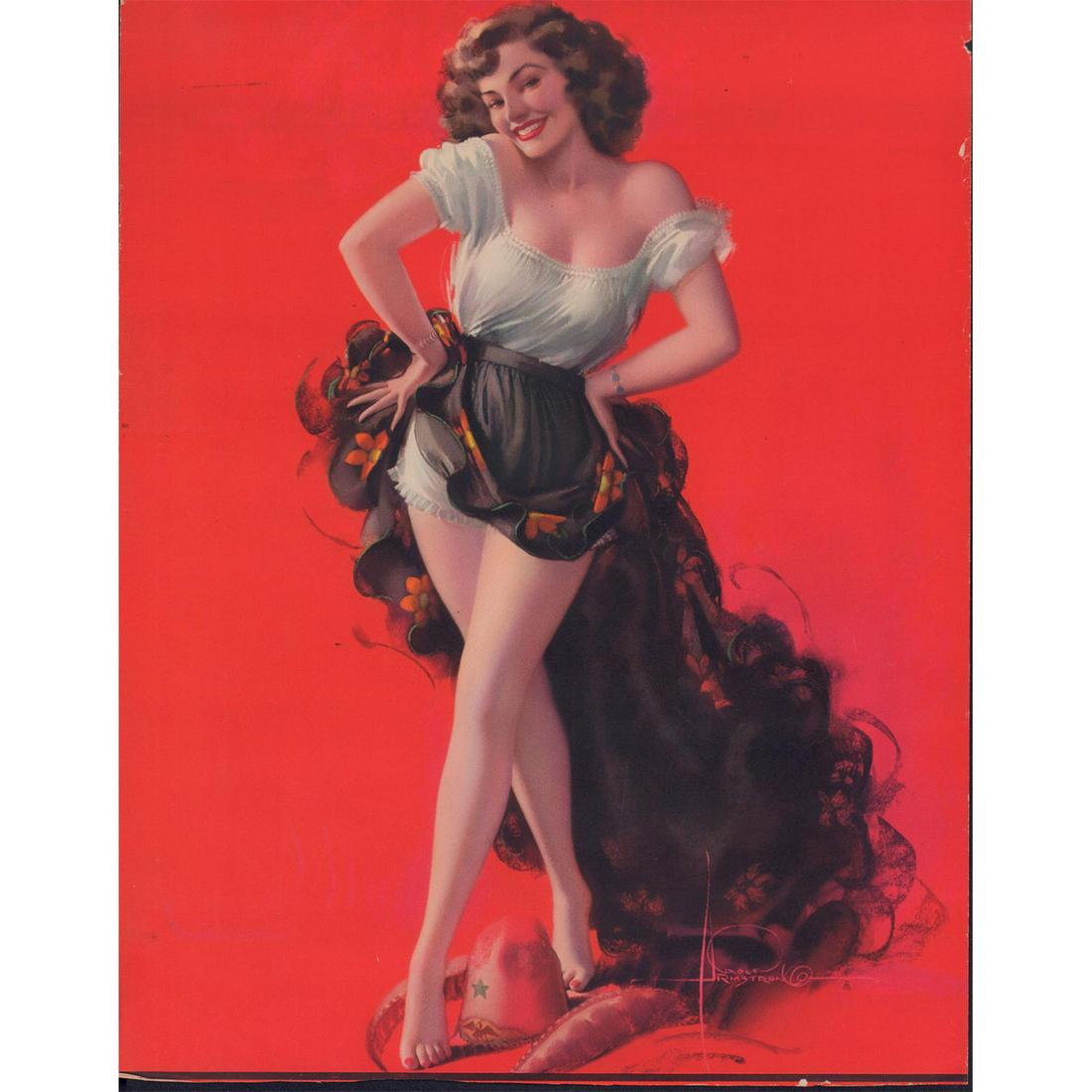 Rolf Armstrong Pin Up Art Print Poster, Hat Dance (1 of 1)