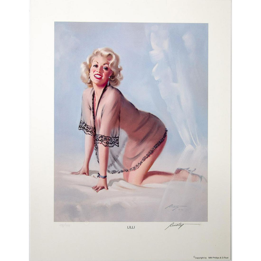 Donald Rust (american, B.1932) Pin Up Lithograph