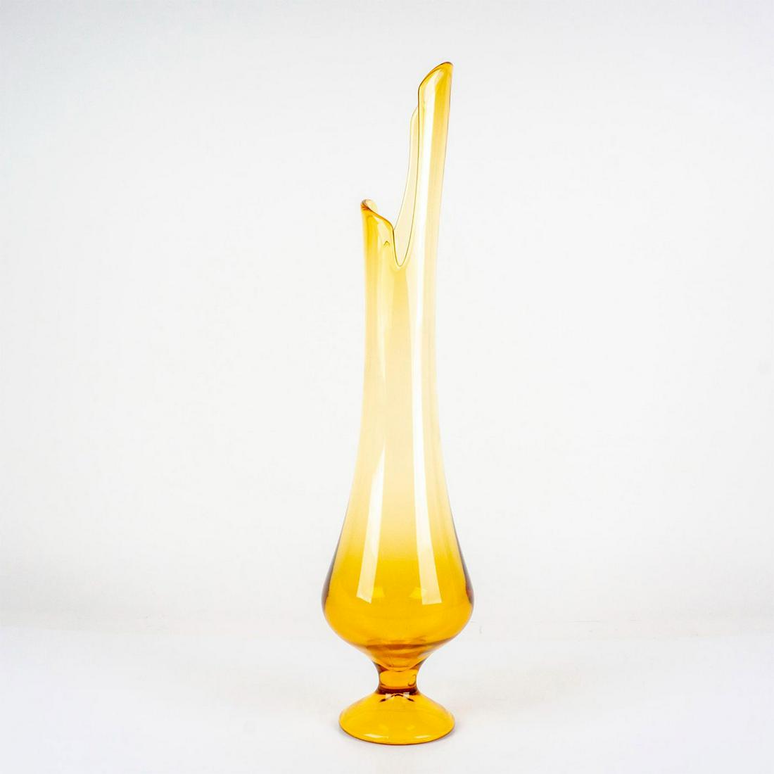 Vintage Yellow Art Glass Swung Vase (1 of 4)