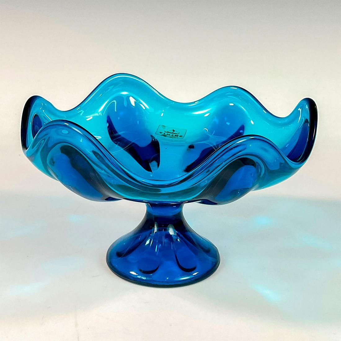 Vintage Viking Glass Cerulean Footed Candy Dish (1 of 5)