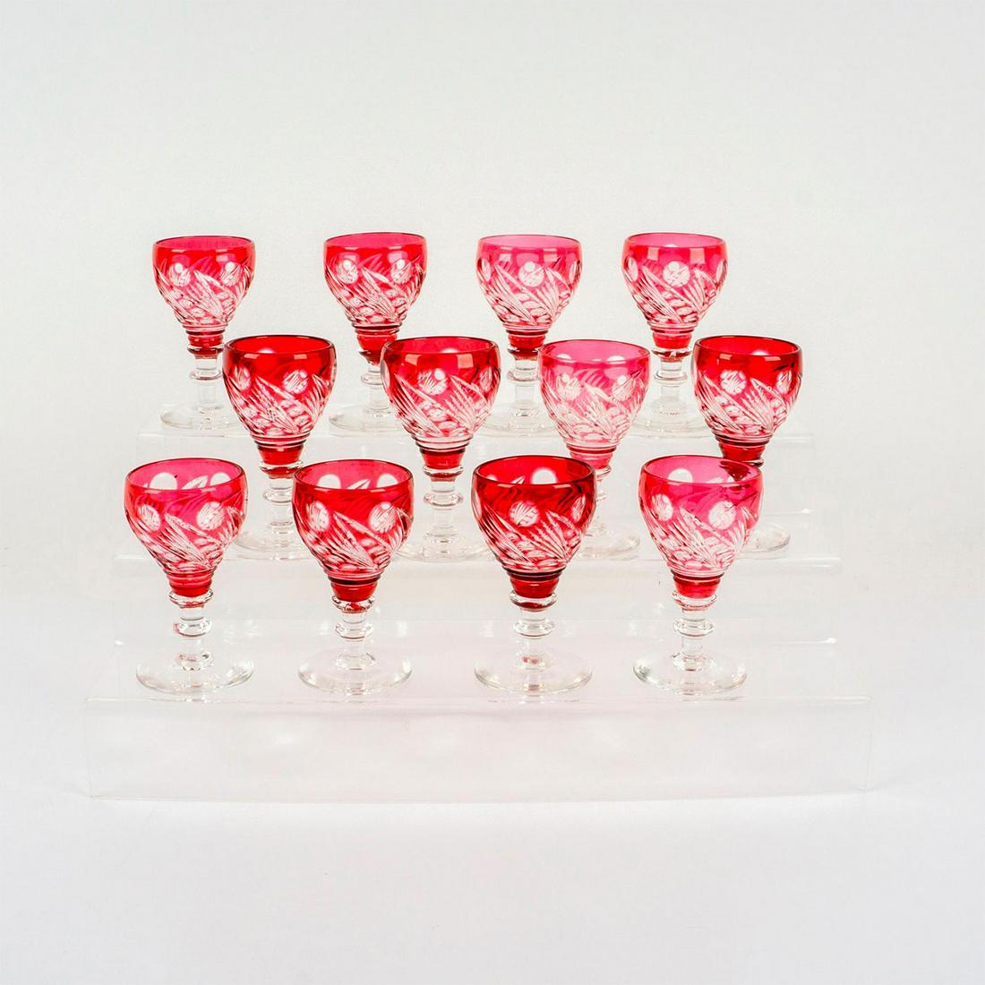12pc Set of Bohemian Cut Crystal Glasses (1 of 7)