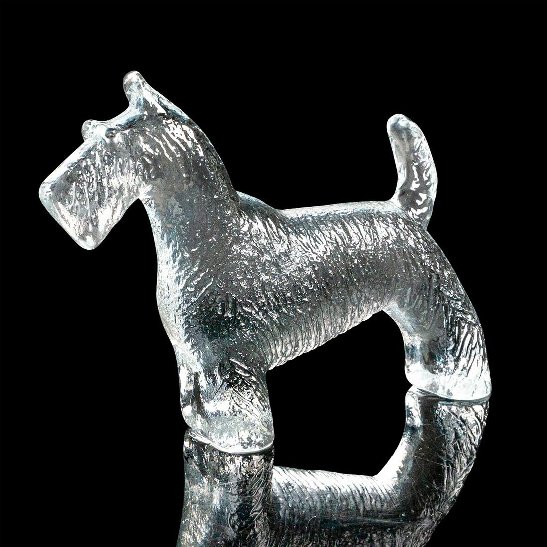 Kosta Boda Scottish Terrier Dog Swedish Glass Figurine: Clear glass figure of a puppy. Dimensions: 6"L x 1.5"W x 4"H
