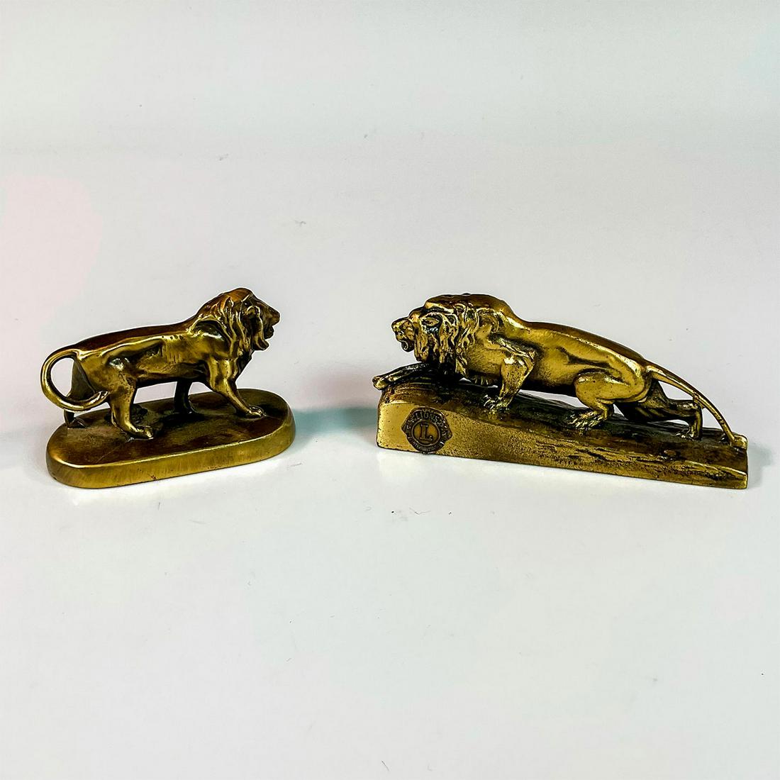 Pair of Vintage Brass Lions International Figurines (1 of 5)