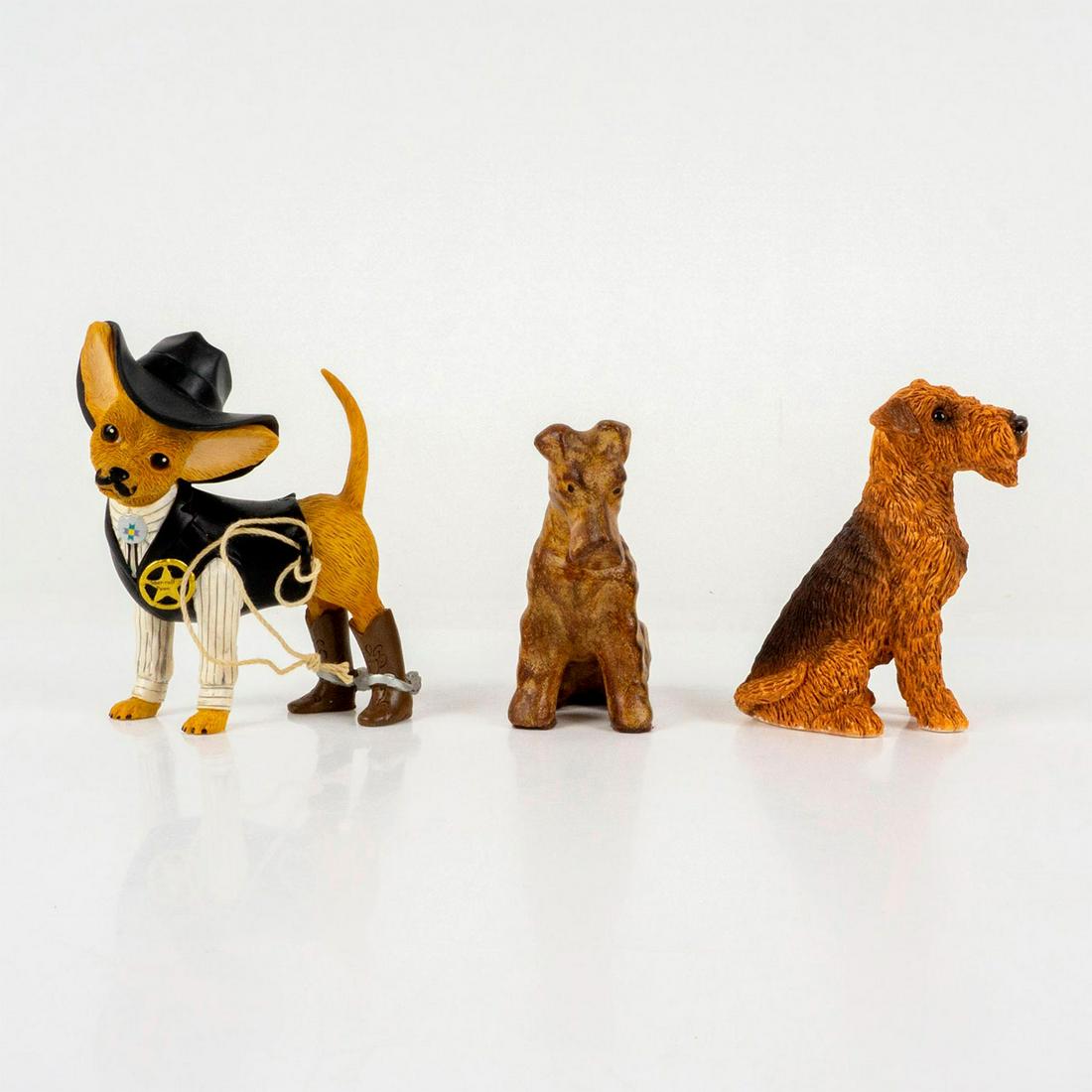 3pc Grouping of Ceramic and Resin Dog Figurines (1 of 6)