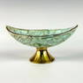 Hand Painted Delftware Brass Accent Footed Soap Dish