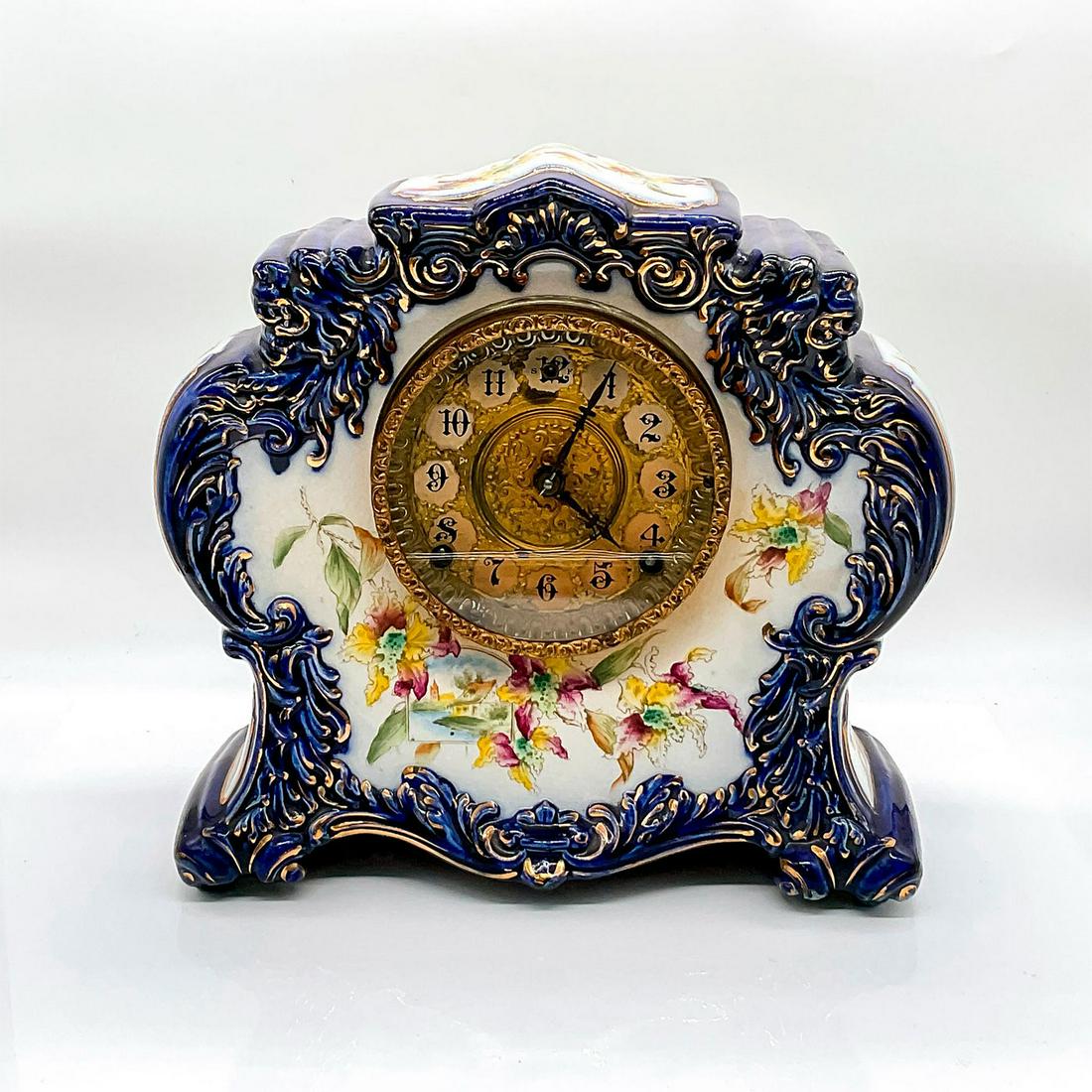 Antique William L. Gilbert No. 411 Porcelain Mantel Clock (1 of 3)