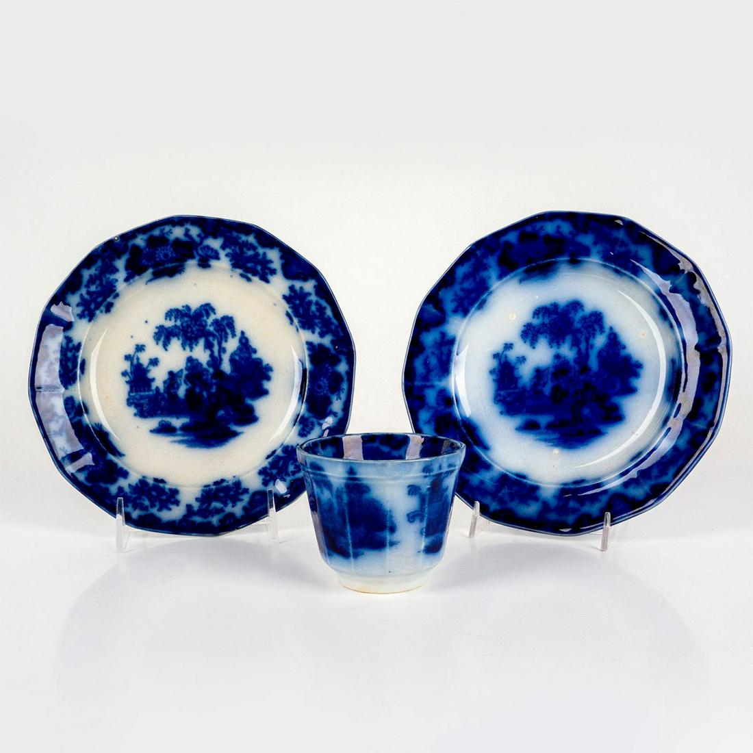 3pc Antique J. and H. Alcock Oriental Stone Scinde China (1 of 3)