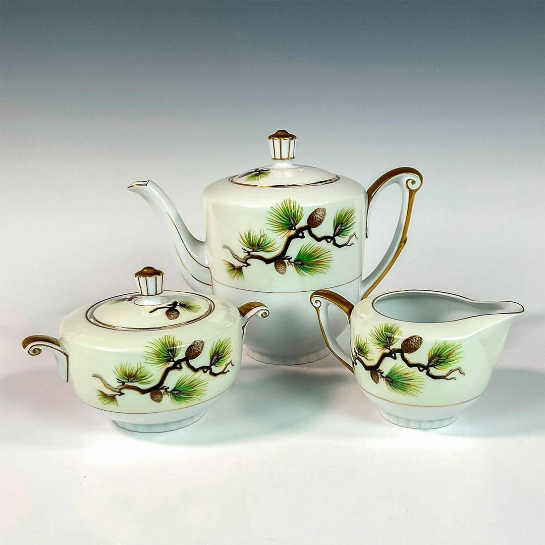 3pc Vintage Narumi Fine China Coffee Service, Shasta Pine (1 of 5)