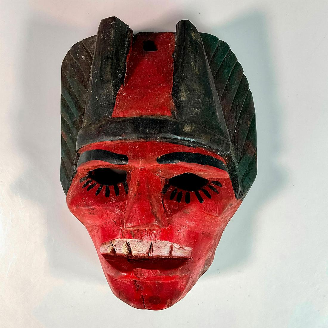 Mexican Hand Carved Wooden Wall Mask (1 of 2)