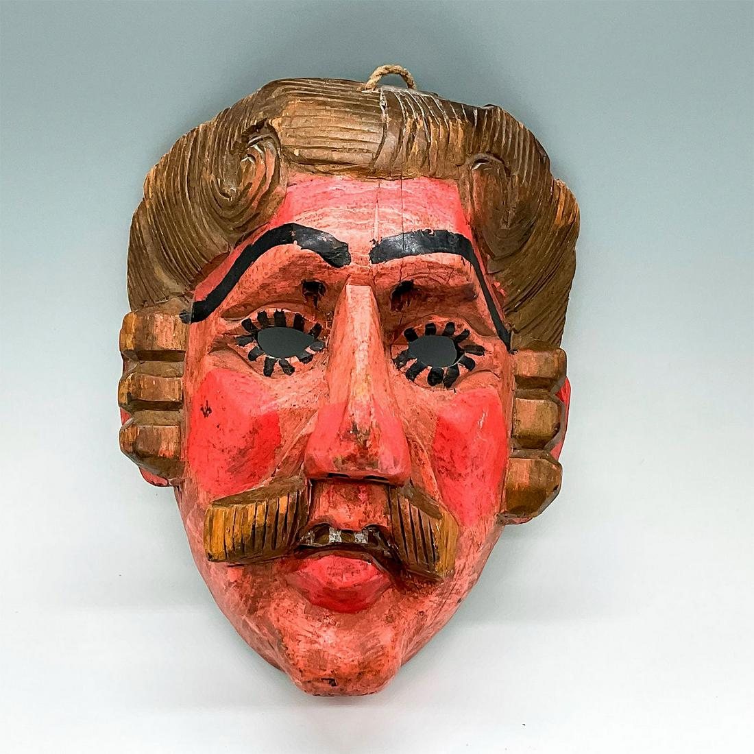 Mexican Hand Carved Wooden Wall Mask (1 of 2)