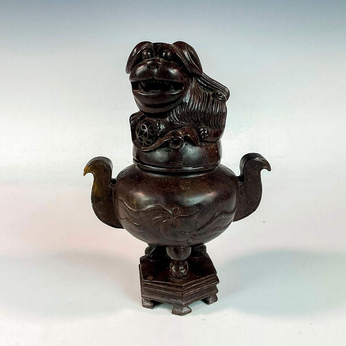 Chinese Soapstone Carved Censer with Cover (1 of 4)
