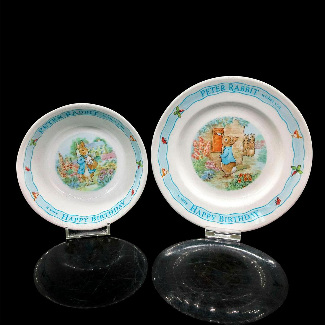 2pc Wedgwood Beatrix Potter Happy Birthday Bowl & Plate (1 of 2)
