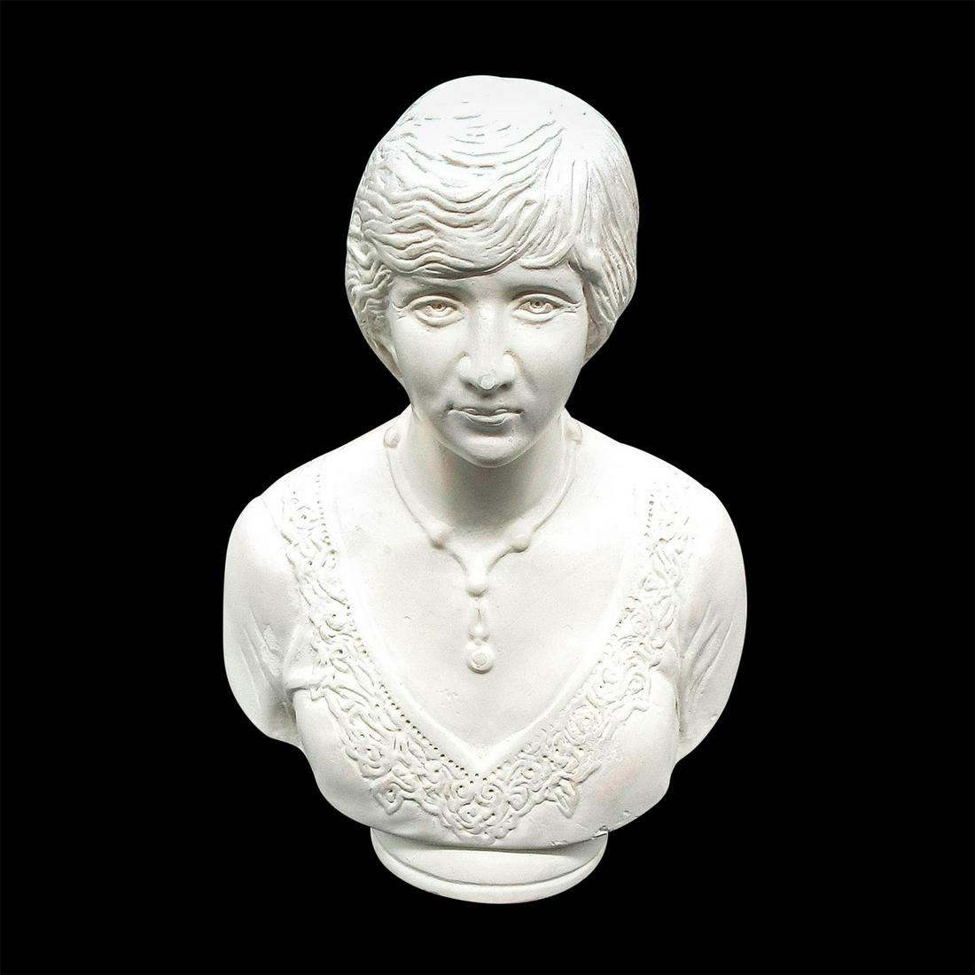 Undecorated Ceramic Bust of Princess Diana, Signed (1 of 4)