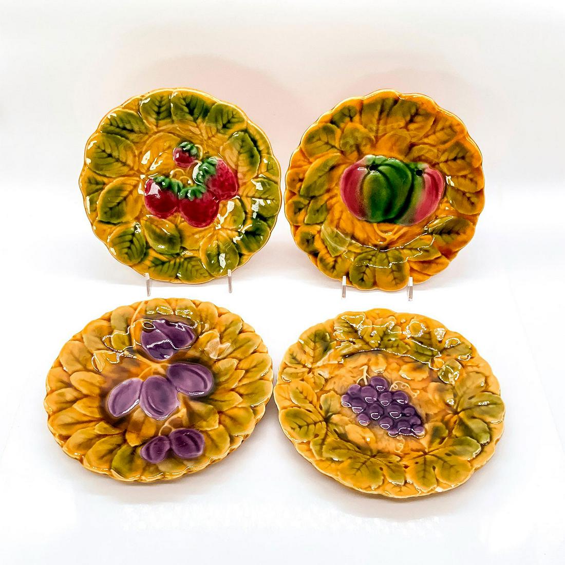4pc Sarreguemines Majolica Decorative Plates (1 of 4)