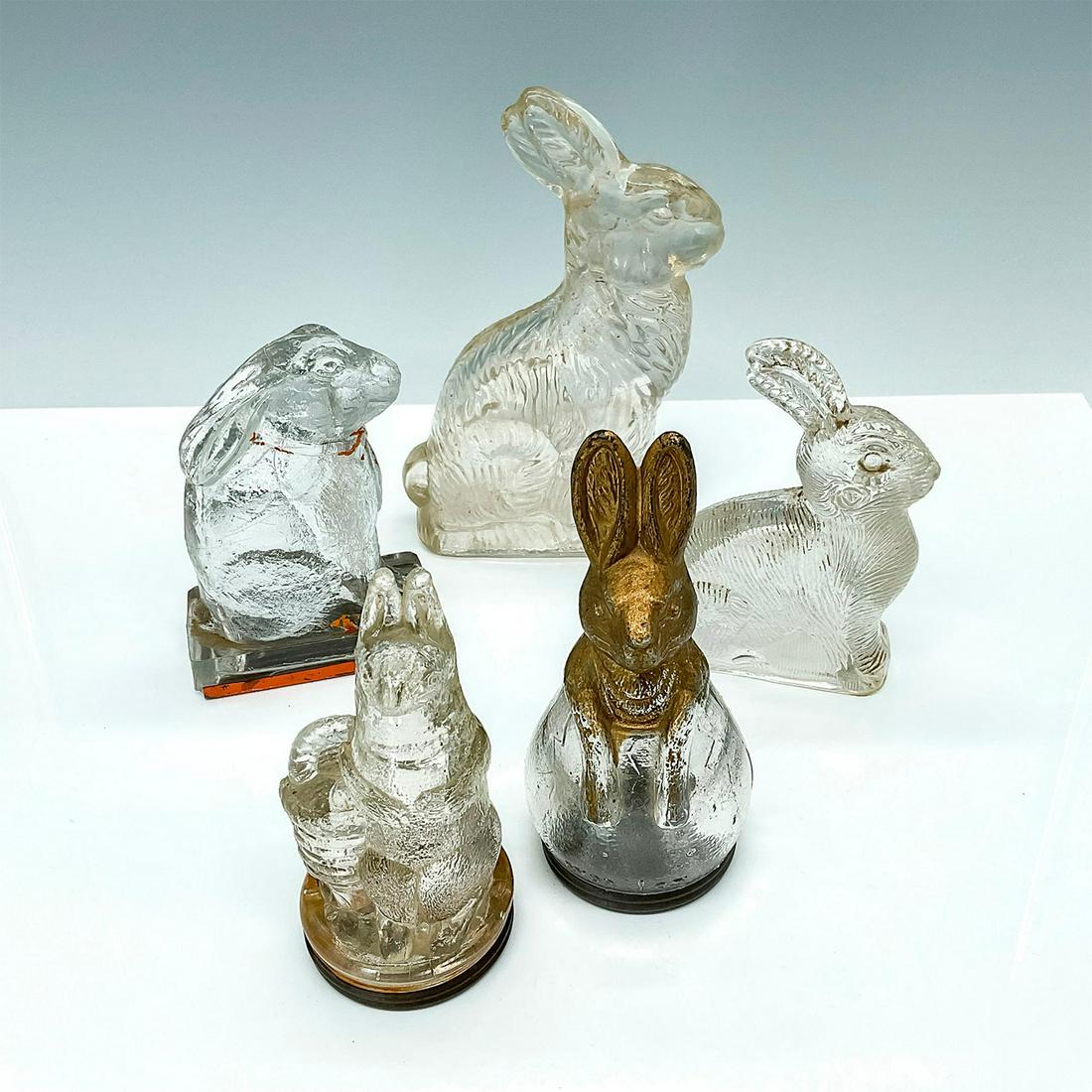 5pc American Glass Candy Container Bunny Collection (1 of 3)