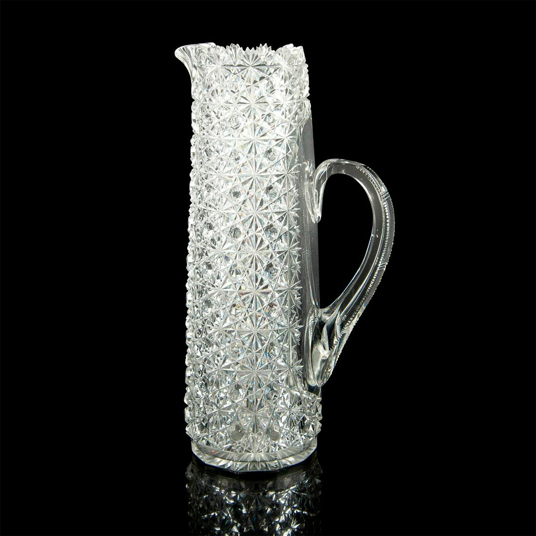 American Brilliant Cut Glass Handled Pitcher (1 of 3)