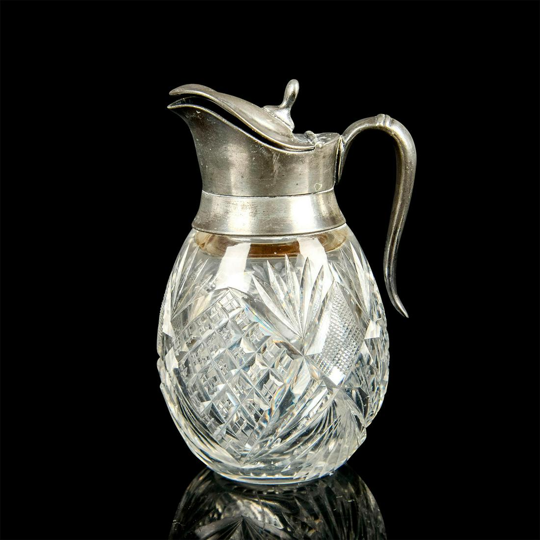 Vintage Crystal and Silver Plate Lidded Syrup Pitcher (1 of 3)