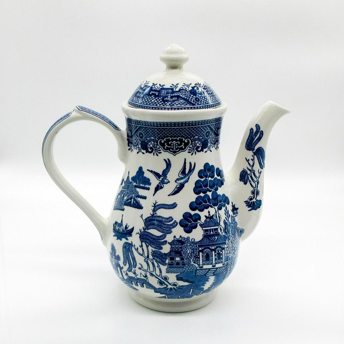 Churchill Willow Blue Lidded Coffee Pot (1 of 2)