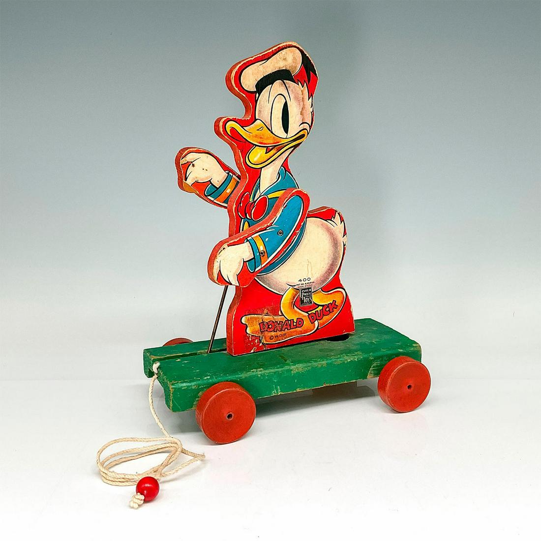Donald Duck Fisher Price No. 400 Wooden Pull Toy (1 of 3)