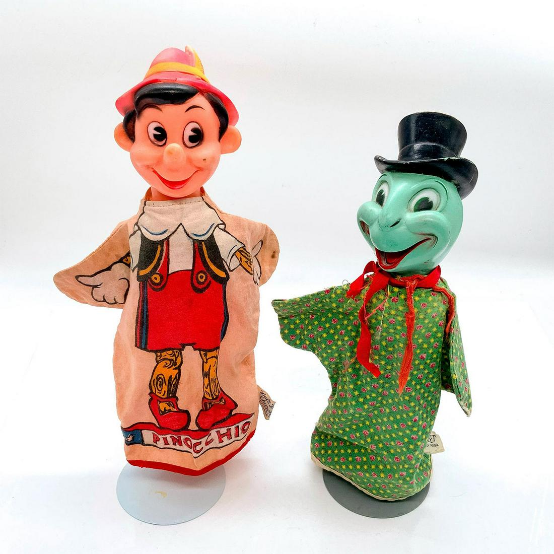 Pair of Disney Pinocchio and Jiminy Cricket Hand Puppets (1 of 3)