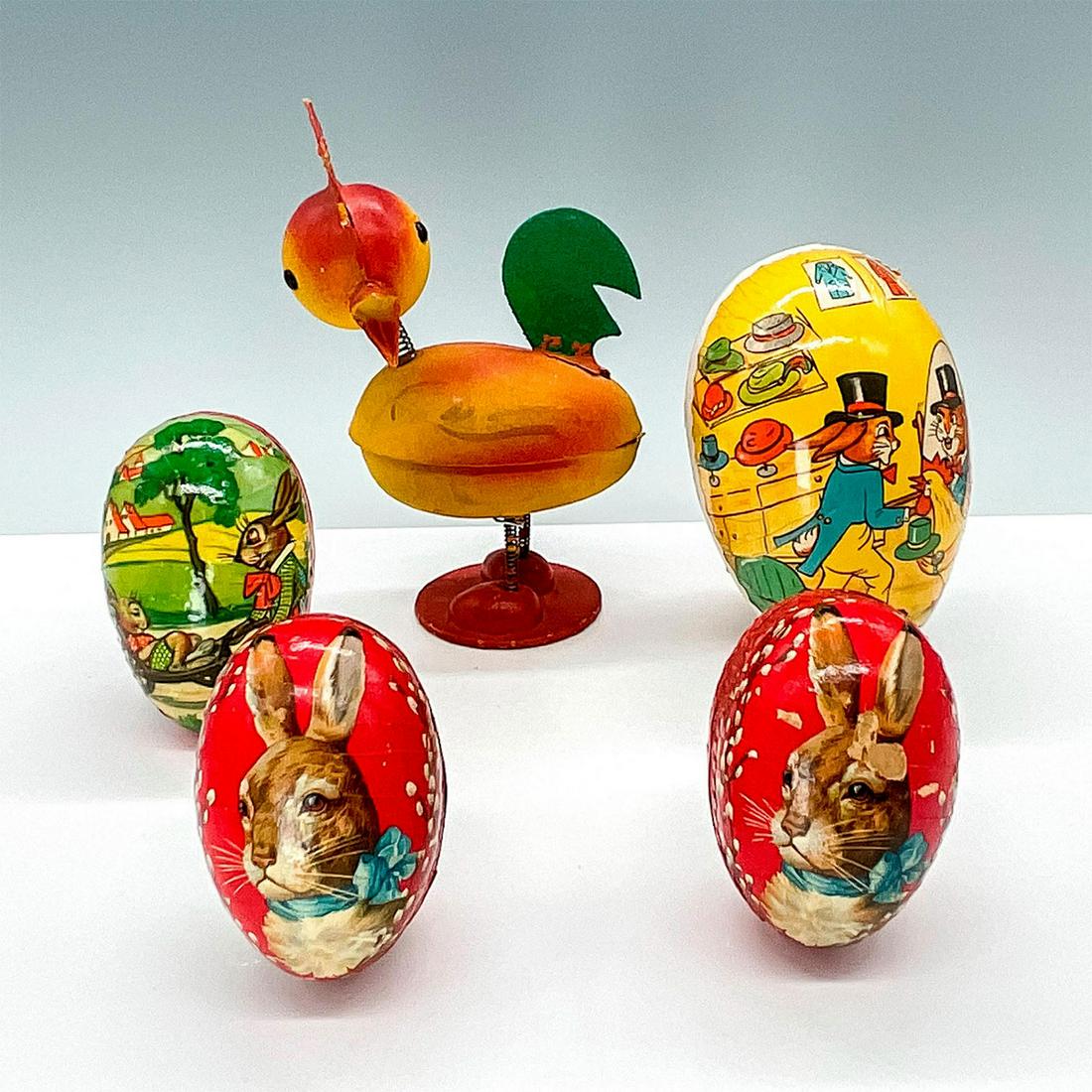 5pc Collection of Vintage Paper Easter Eggs from Germany (1 of 3)