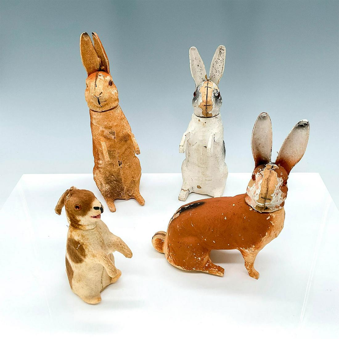 4ps German Rabbit/Bunny Papier Mache Candy Containers (1 of 3)