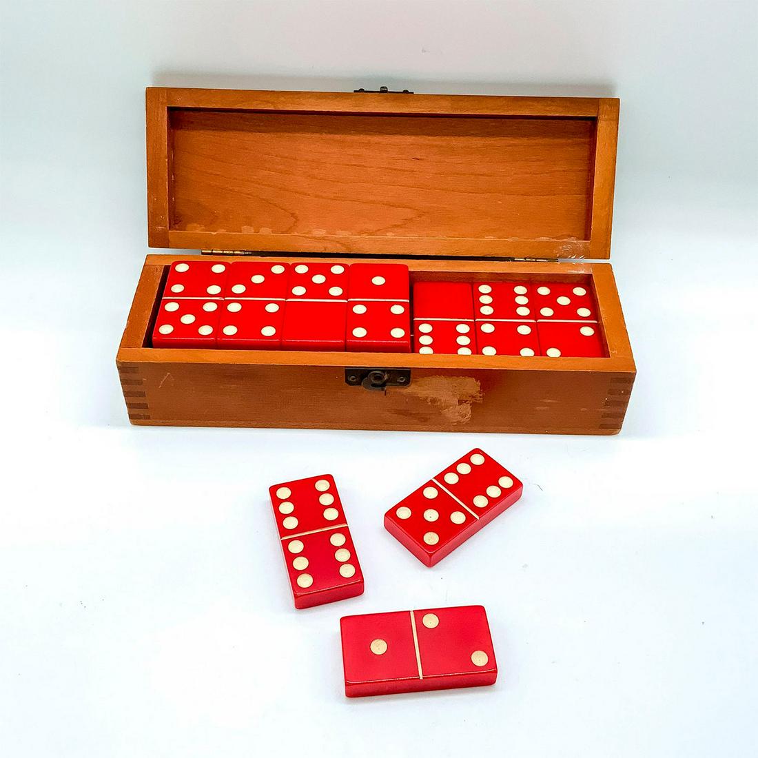 Vintage Bakelite Domino Set with Wooden Box (1 of 4)
