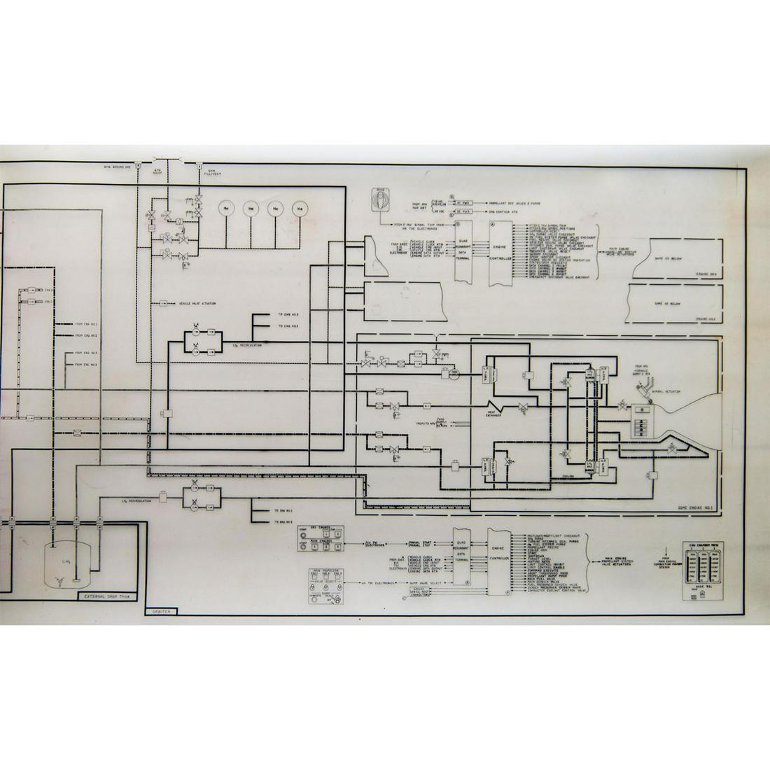 NASA Space Shuttle Orbiter Plans Drafted by Grumman Aerospace: Main Propulsion (1 of 9)