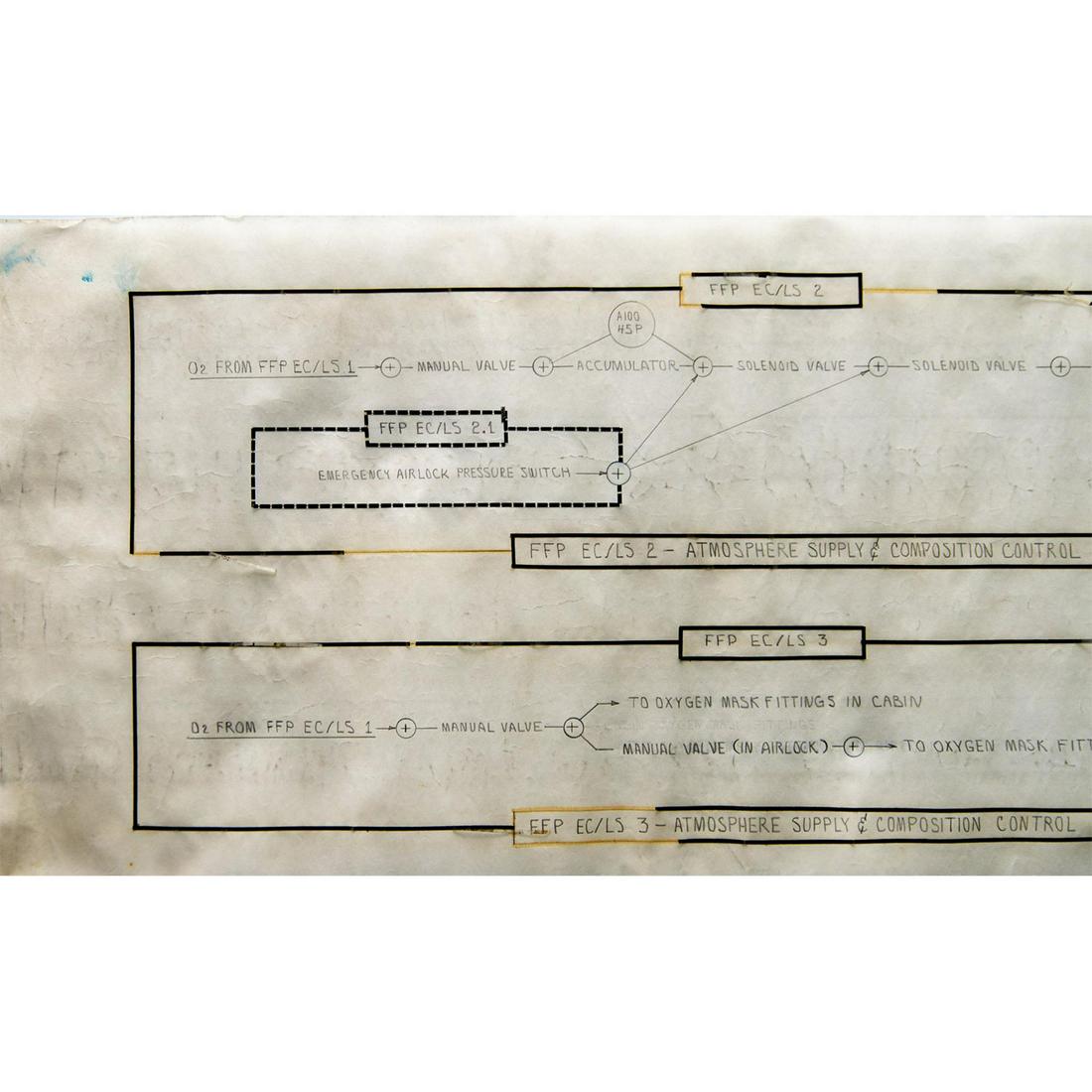 NASA Space Shuttle Orbiter Plans Drafted by Grumman Aerospace: O2 Supply (1 of 8)