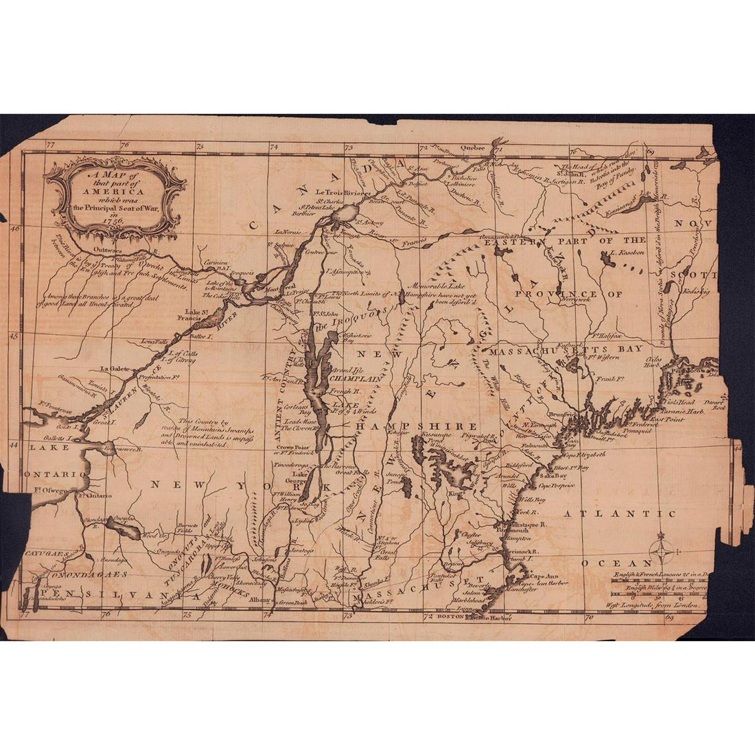 Antique Map of Colonial New England in 1756 (1 of 1)