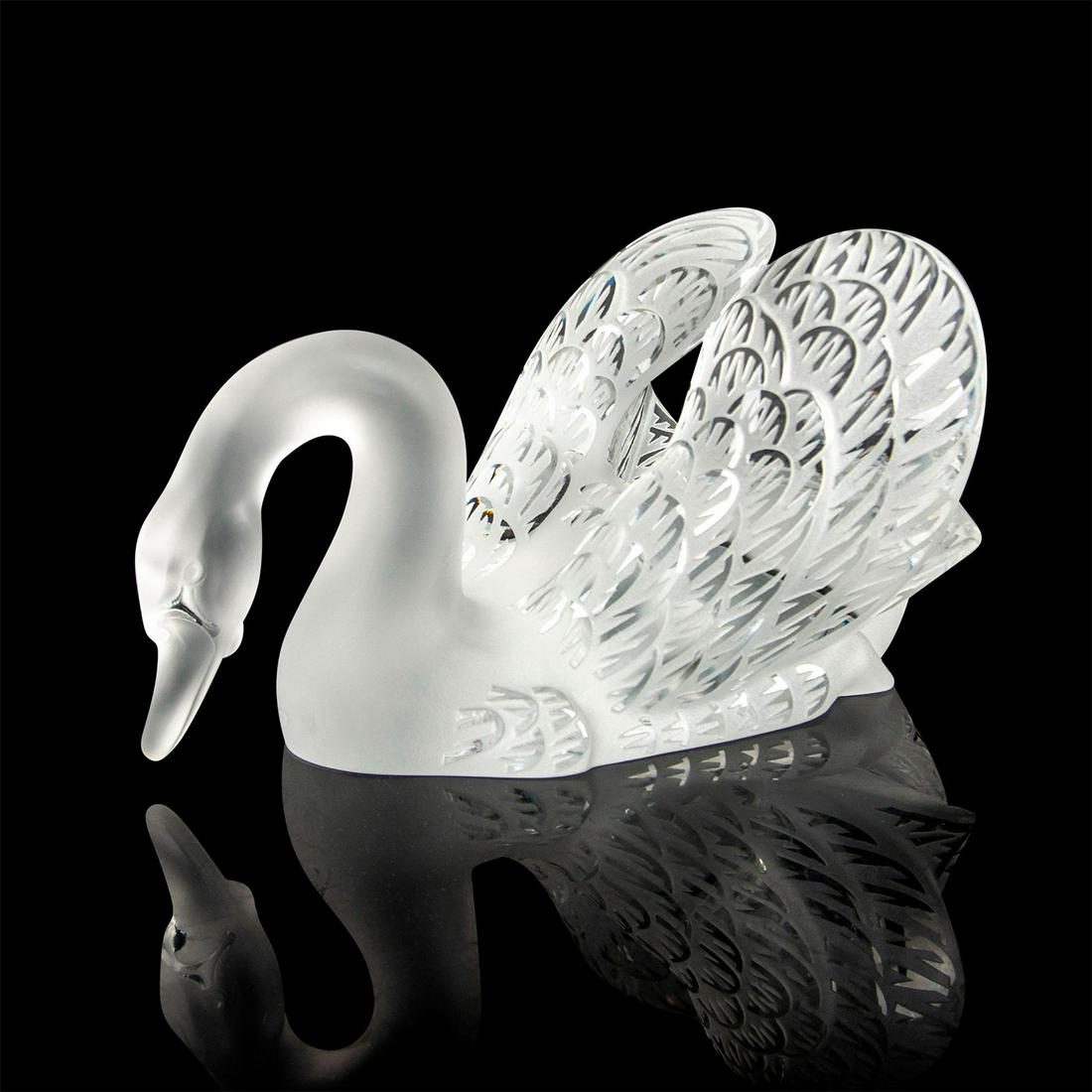 Lalique Crystal Sculpture, Head Down Swan (1 of 5)