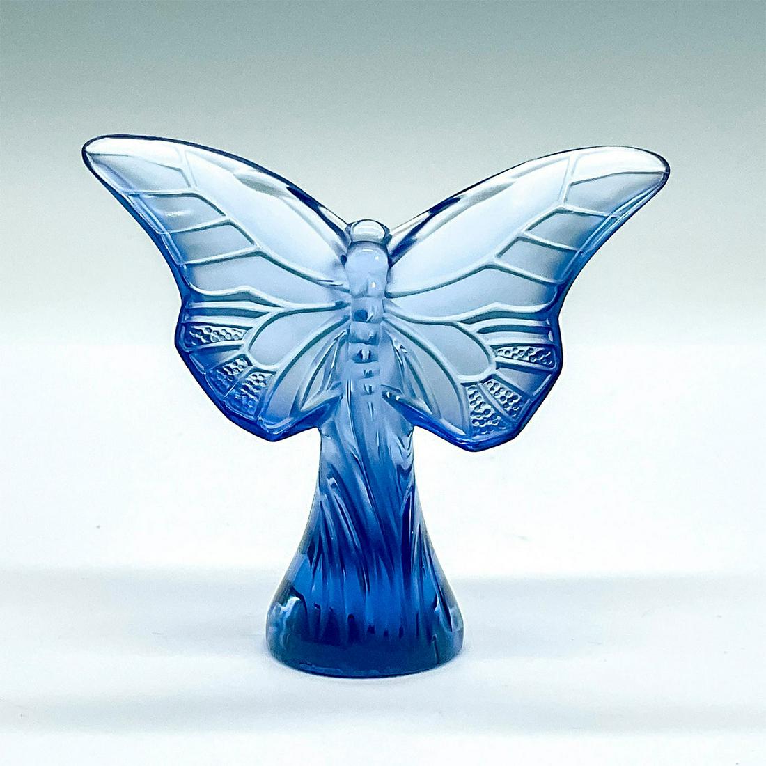 Lalique Satin Crystal Figurine, Blue Butterfly (1 of 4)