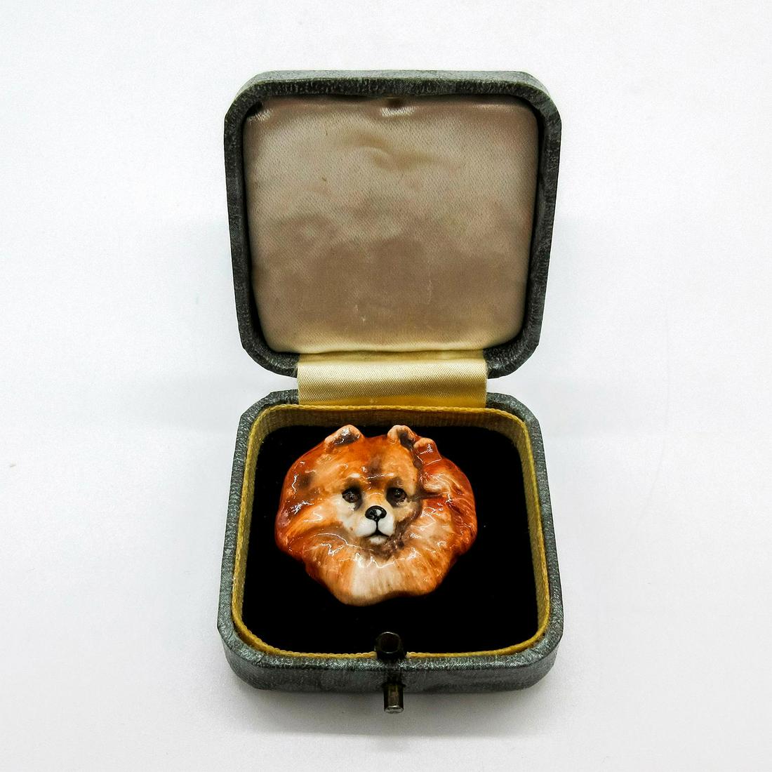 Rare Royal Doulton Porcelain Brooch, Pomeranian (1 of 3)