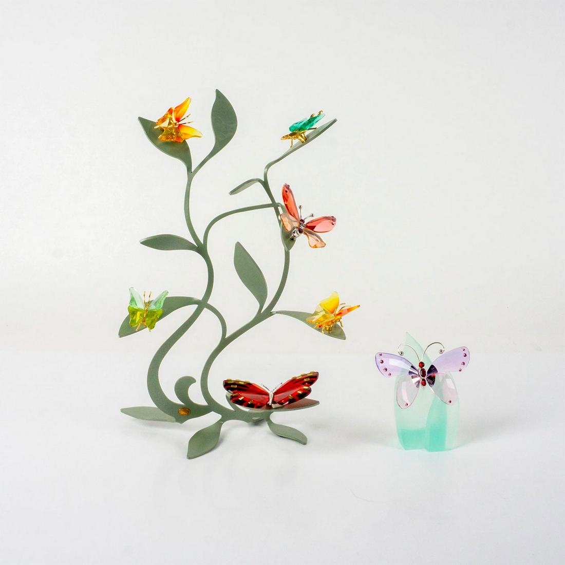 7pc Swarovski Crystal Butterflies with 2 Vine Stands (1 of 5)