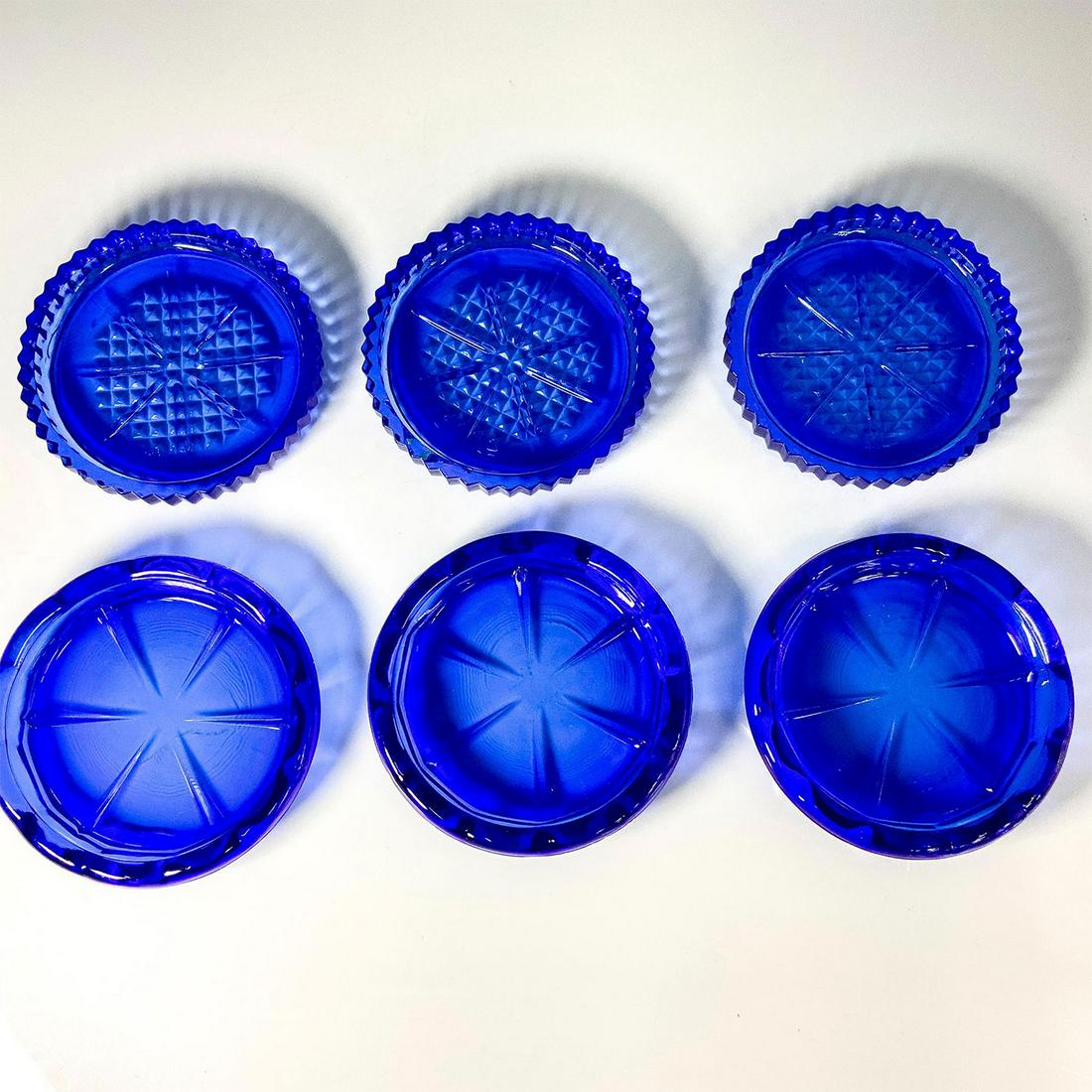 6pc Hazel Atlas Cobalt Blue Glass, Coasters (1 of 2)