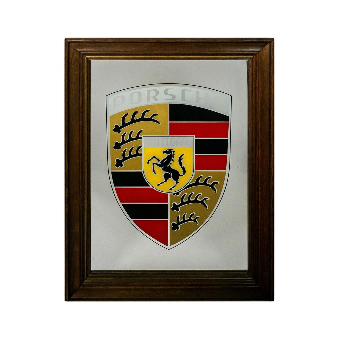 Porsche Stuttgart Decorative Wall Mirror: Collectors edition mirror with a signature Porsche design. Measures 29" x 23" including frame.