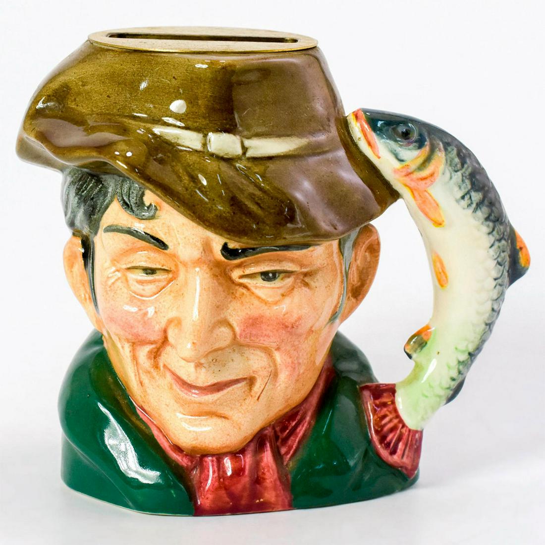The Poacher D6464 - Small - Royal Doulton Character Jug: Table lighter. Missing lighter piece. Royal Doulton backstamp. Artist: Max Henk Issued: 1957-1995 Dimensions: 4"H Manufacturer: Royal Doulton Country of Origin: England