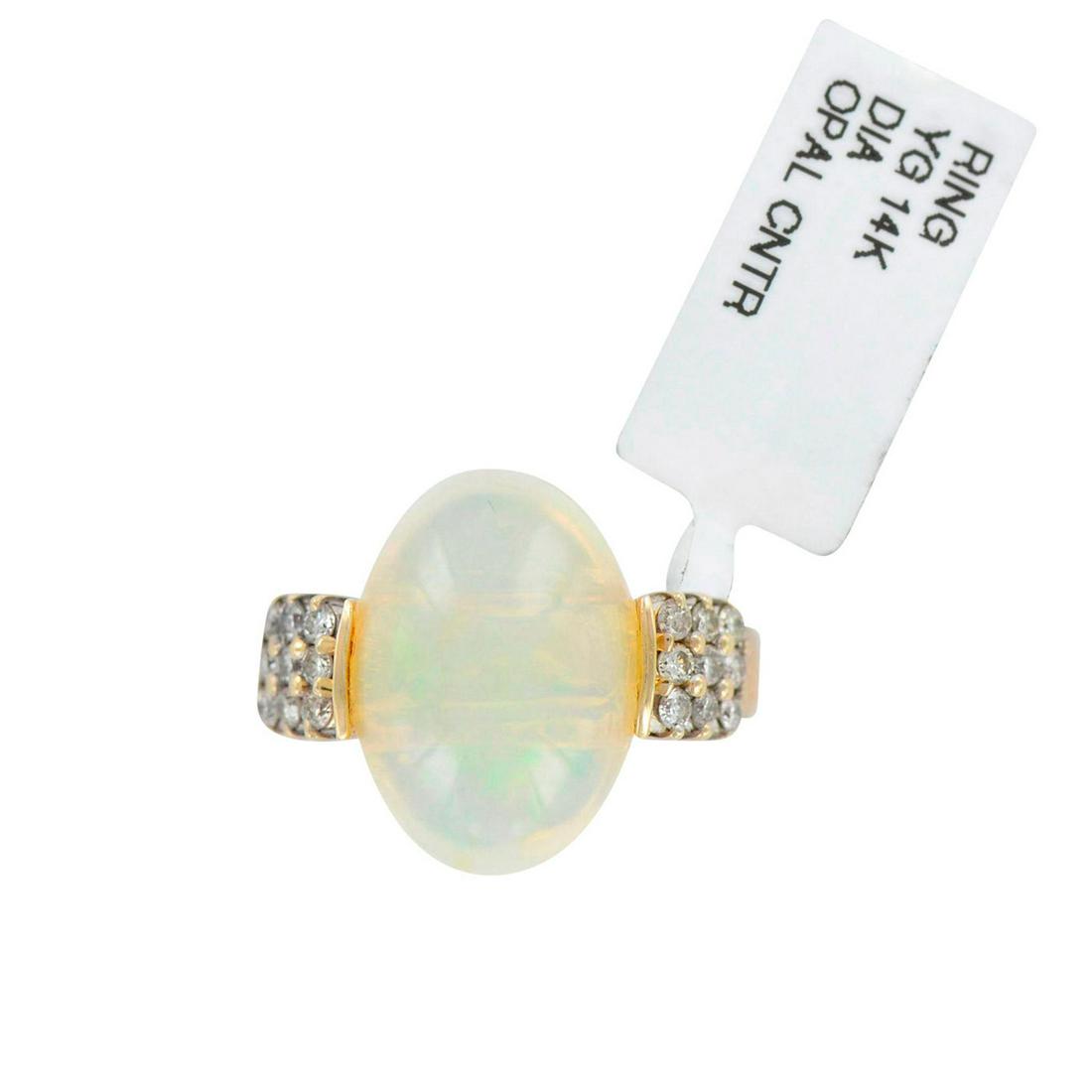 Gorgeous Opal and Diamonds 14K Yellow Gold Cocktail Ring (1 of 6)