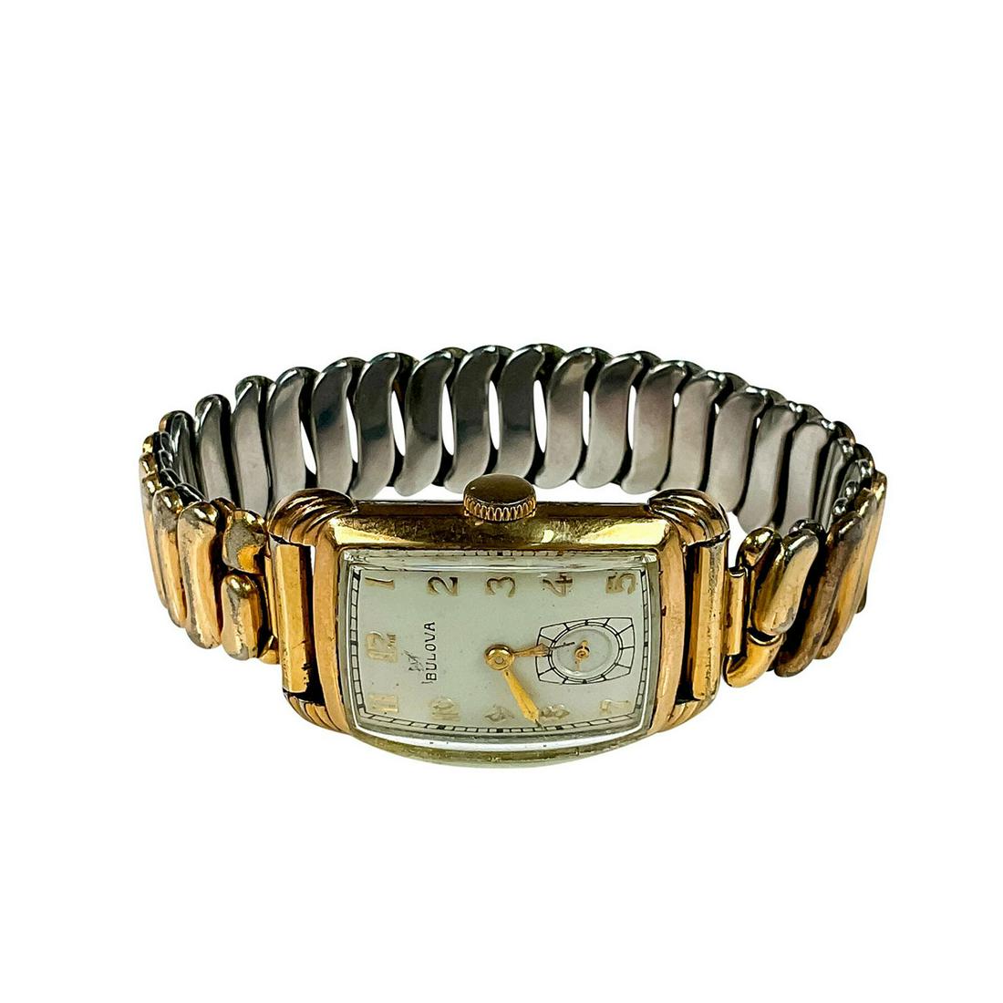 Bulova Gold Tone Watch: Serial number 2523170. Band measures 2.5"W when non stretched. Manufacturer: Bulova High Res Image 1