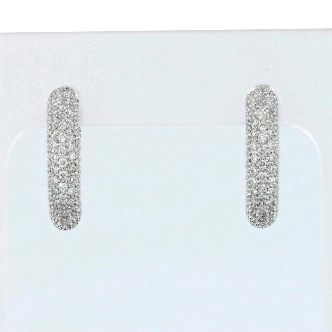 18K White Gold Pave Diamond Hoop Earrings (1 of 5)