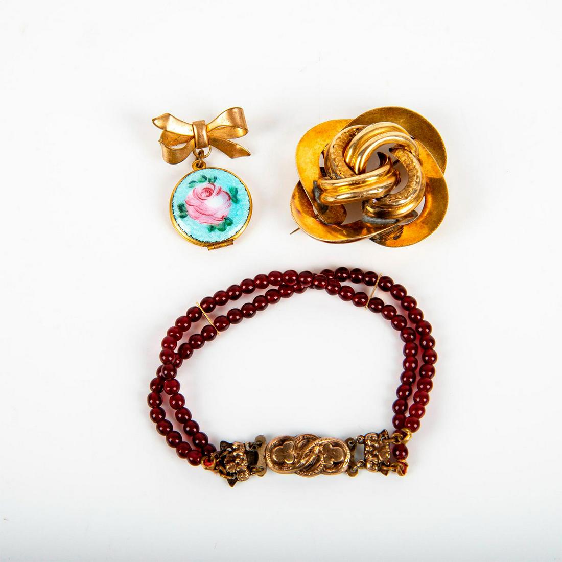 3pc Vintage Custom Jewelry, Brooches and Bracelet (1 of 3)