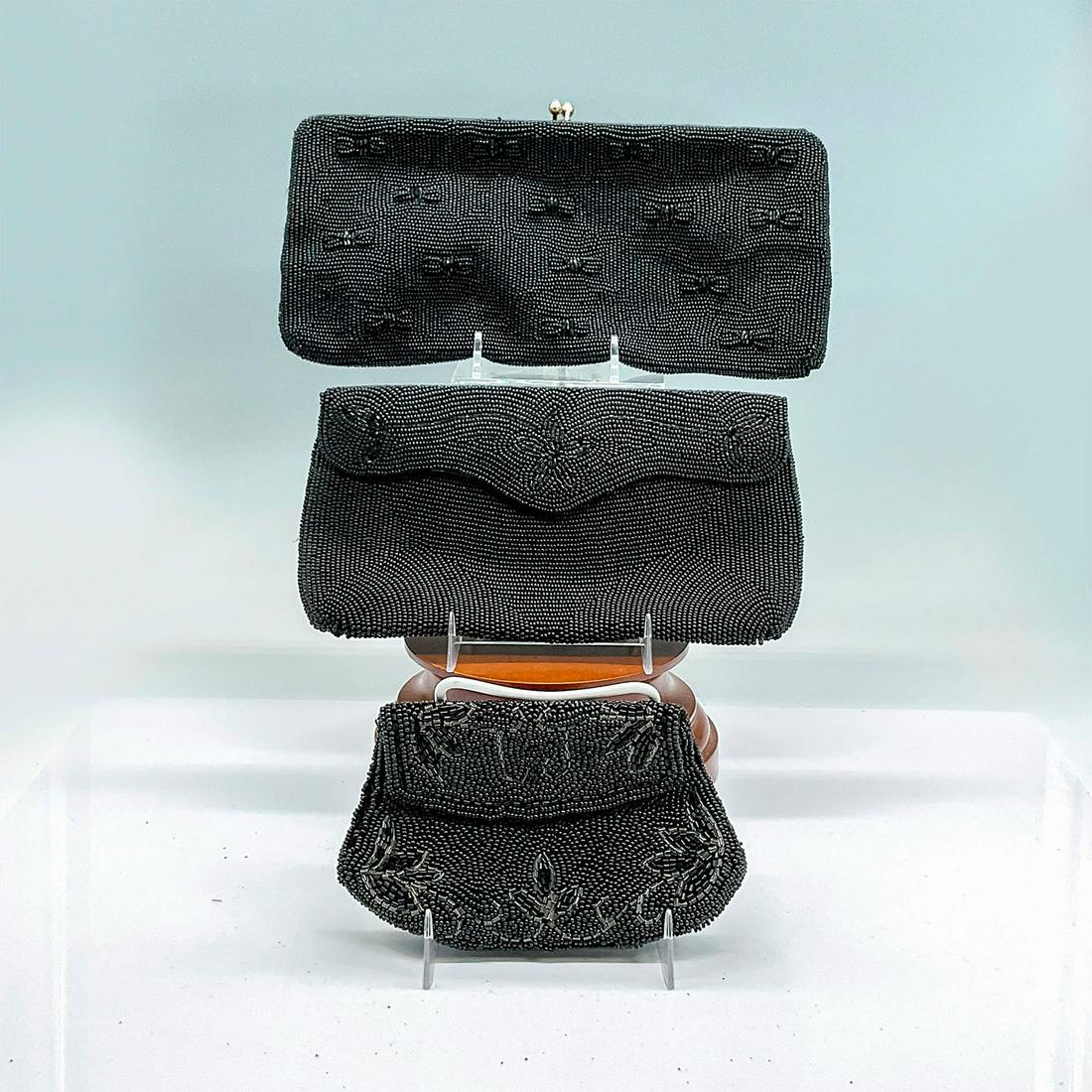 3pc Vintage Beaded Handbags, Black (1 of 2)