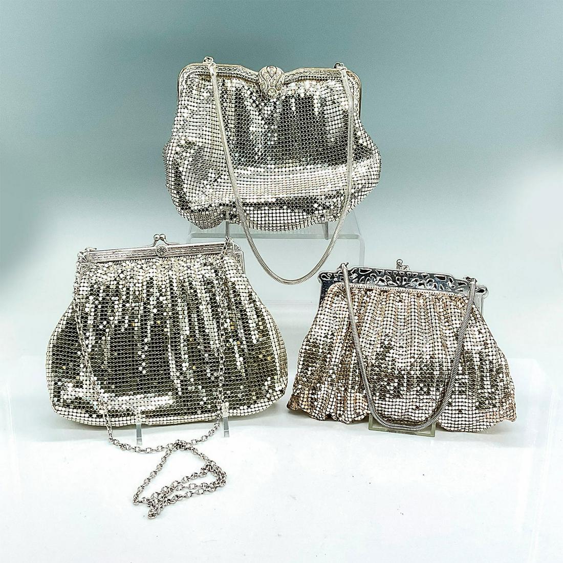 3pc Vintage Silver Metal Mesh Handbags (1 of 2)