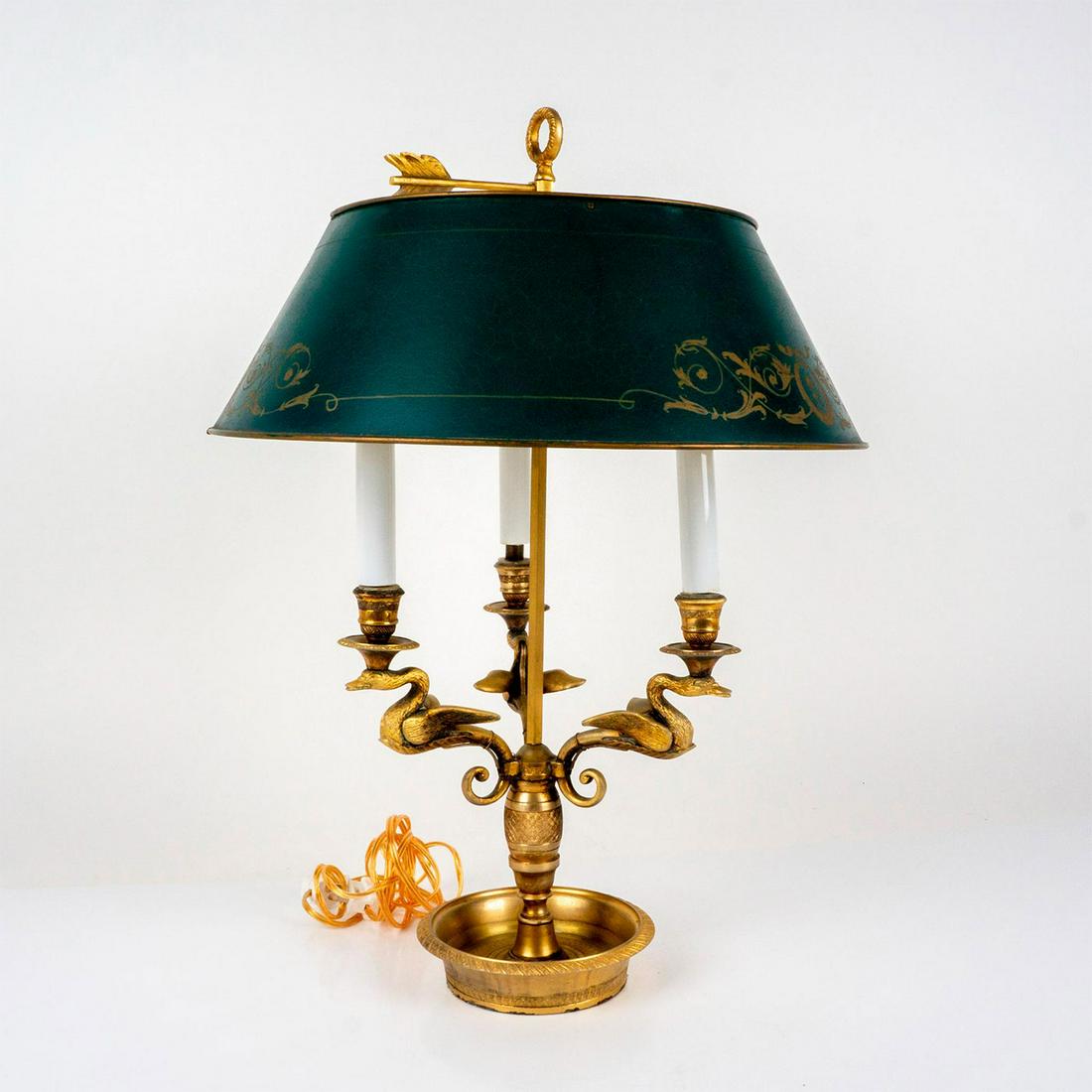 Louis XV Style Gilt-Metal Bouillotte Lamp with a Tole Shade (1 of 4)